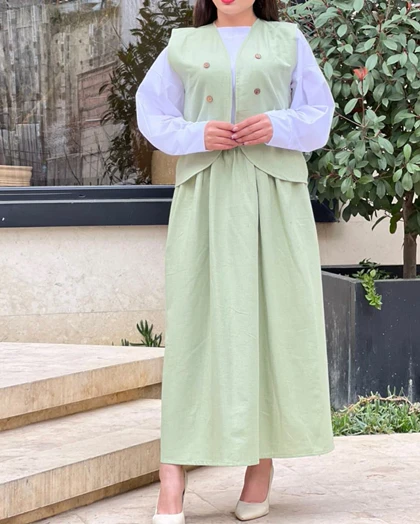ست سه تیکه جلیقه دامن 1485
