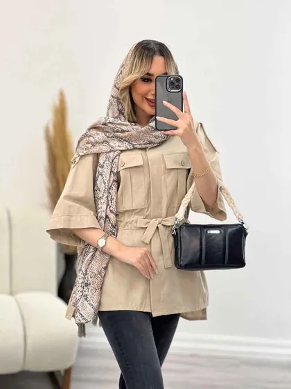 مانتو لینن سرشانه پاگن
