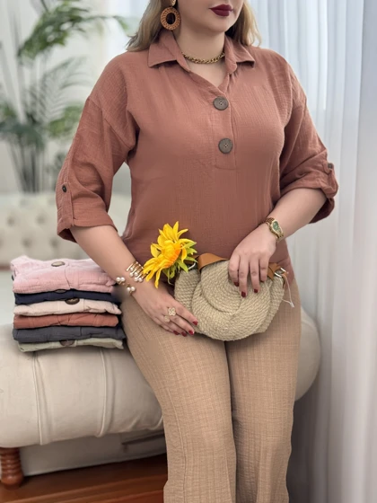 تونیک دبل فیس دکمه چوبی3320