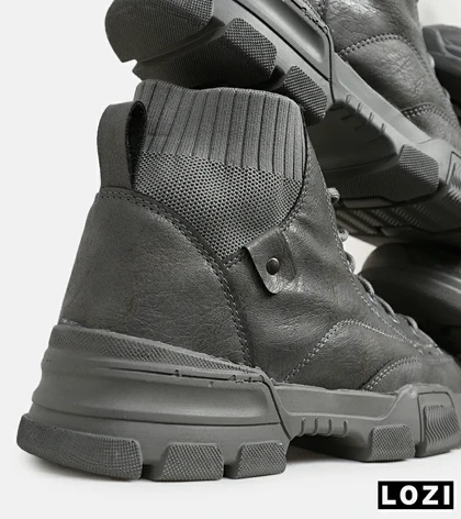 بوت چرمی مردانه طوسی Timberland