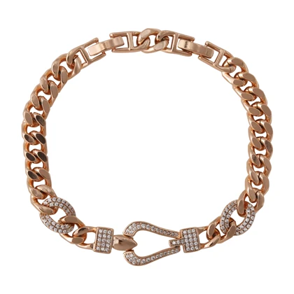 دستبند زنانه شیک ژوپینگ با طرح زنجیری و نگین‌دار