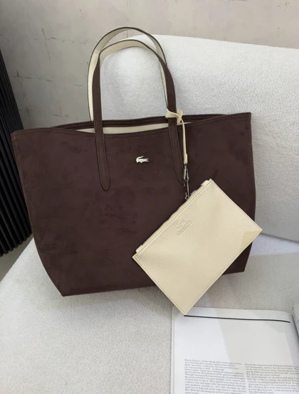 کیف لاگوست جیر قهوه‌ای کد 4730