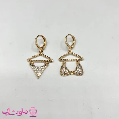 گوشواره زنانه ysx طرح فانتزی نگین‌دار کد 999