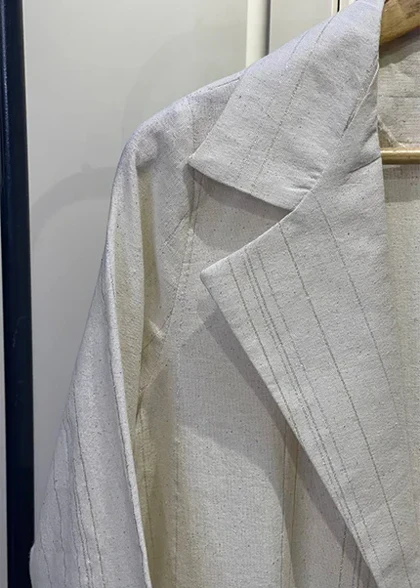 کت لینن شیری رنگ