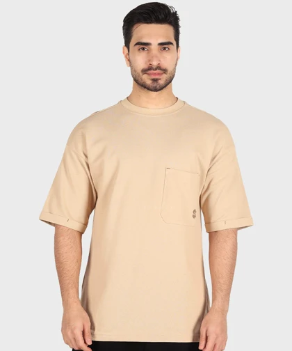تیشرت باکسی مردانه ساده و تک جیب 1721
