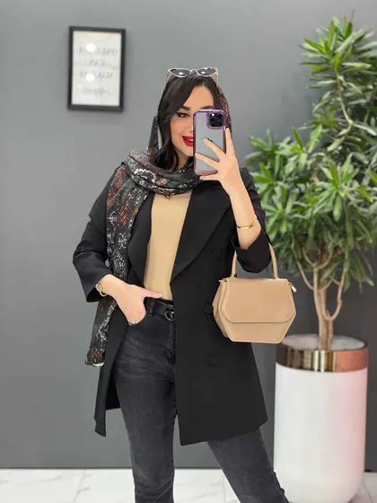 مانتو کتی شش دکمه جیب پاکتی