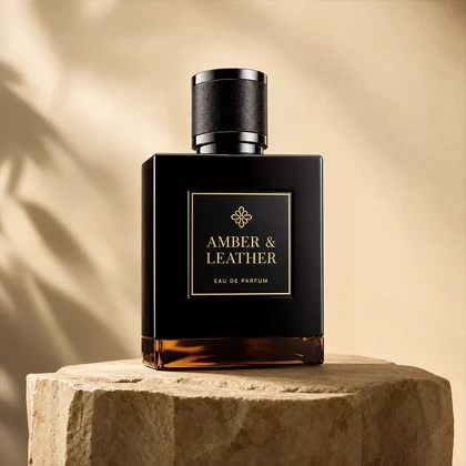ادکلن Amber & Leather او دو پرفیوم عطر چرمی و کهربایی با طراحی مشکی لوکس