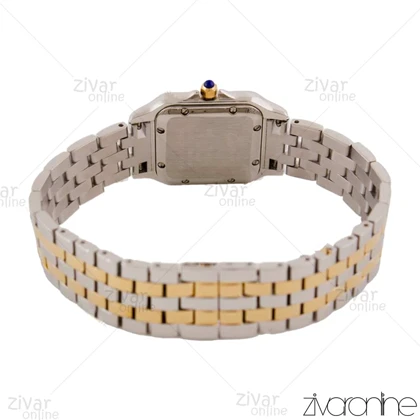 ساعت مچی کارتیر زنانه مدل پنته نقره ای طلایی دور نگین 103804