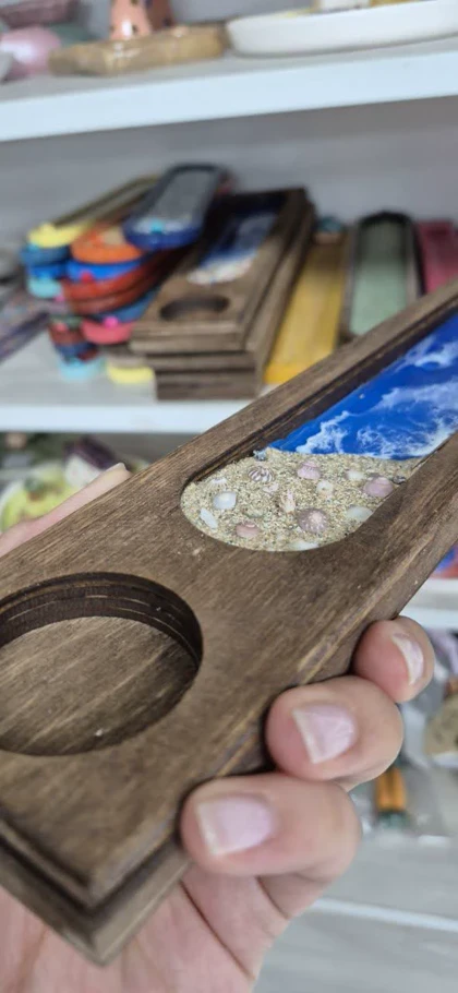 جاشمعی وارمری و جاعودی چوبی رزین طرح دریا