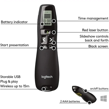 پوینتر و پرزنتر لیزری لاجیتک Logitech مدل R800
