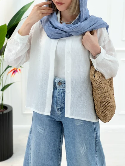 شومیز مانتویی شیشه‌ای