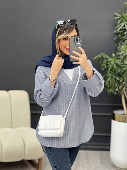شومیز ترکیبی راه راه