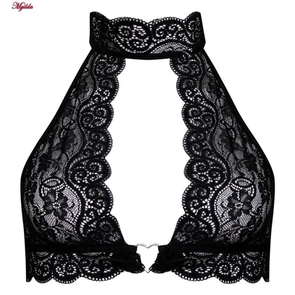 ست شورت و نیم‌تنه زنانه گیپور فیتن مدل قلبی مشکی کد 4764-456