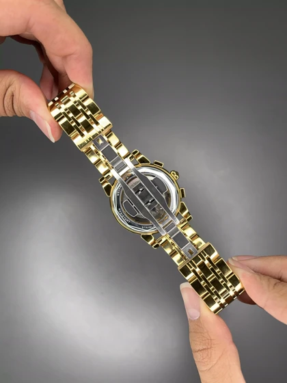 ساعت مچی پتک فیلیپ فول دیت بند طلایی صفحه طوسی Patek Philippe