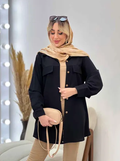 مانتو جیب نما بغل زیپ