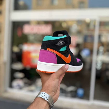 کتانی نایک جردن 1 ساق‌دار مشکی رنگی کد 6696