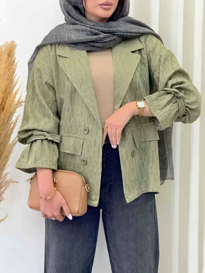 مانتو کتی چهاردکمه شاین دار