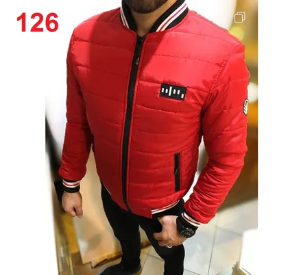 کاپشن خلبانی زمستانی داخل خز کرکی قرمز