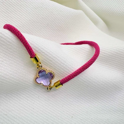 دستبند اسپرت طرح «ونکلیف سرخابی» (بند طنابی) | تم باربی و دخترانه