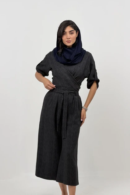شومیز پرینت گره‌ای نیلوفر
