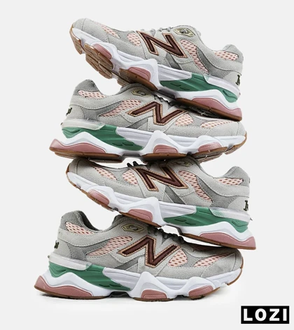 کفش کتانی مردانه و زنانه طوسی گلبهی NEW BALANCE 9060 مدل 2156