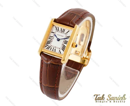 ساعت کارتیه تانک زنانه طلایی سایز کوچک Cartier-3520-S-L