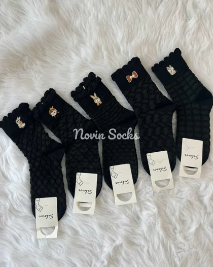 جوراب نیم ساق گلدوزی خرگوشی