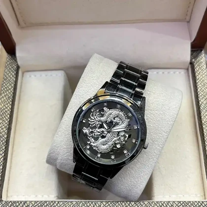 ساعت مچی مردانه طرح دراگون فلزی مشکی