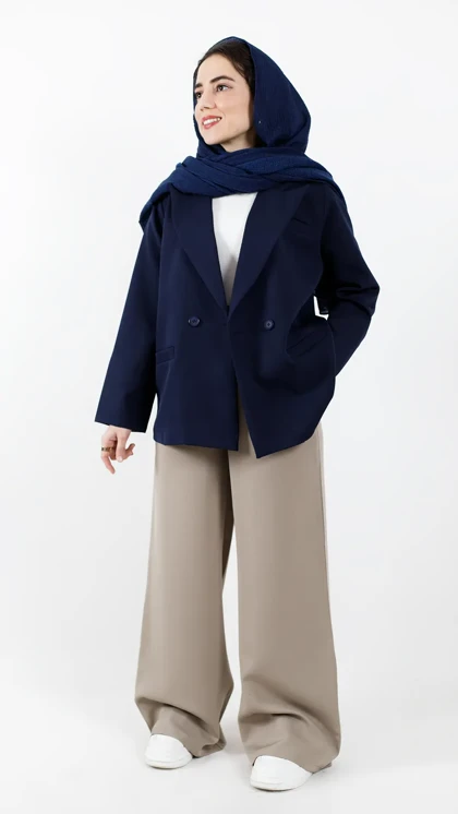 کت دو دکمه آستین راه راه