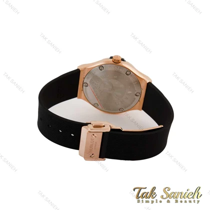 ساعت هابلوت زنانه فول نگین باگتی رزگلد مشکی Hublot-5131-L