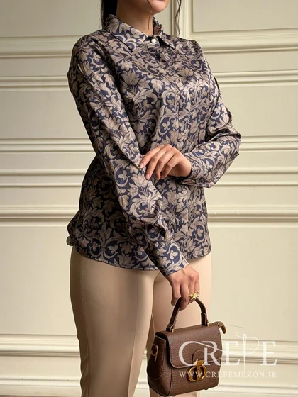 شومیز یقه مردانه طرحدار