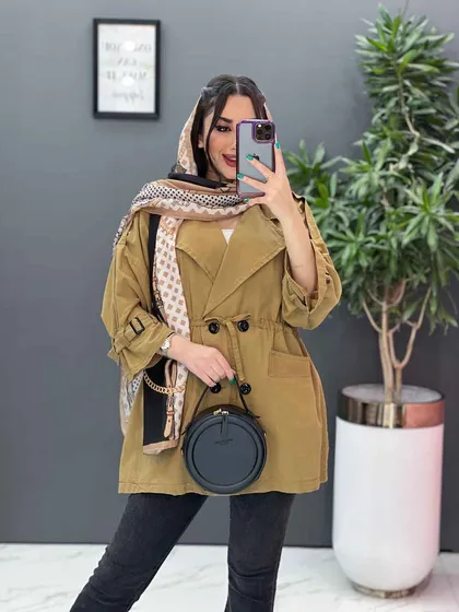 مانتو لینن چهار دکمه آستین بندی