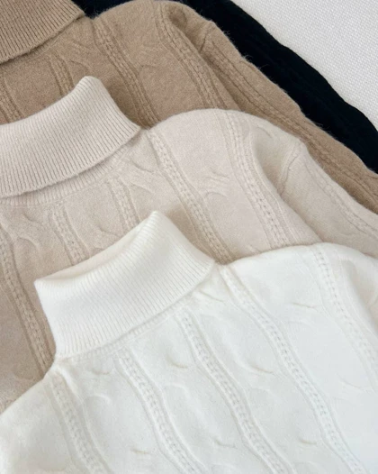 پلیور بافت یقه اسکی 4 رنگ کد 5187