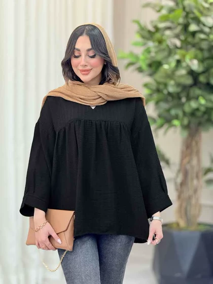 مانتو جلو بسته چین‌دار