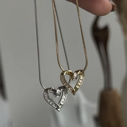 گردنی قلب جواهری استیل