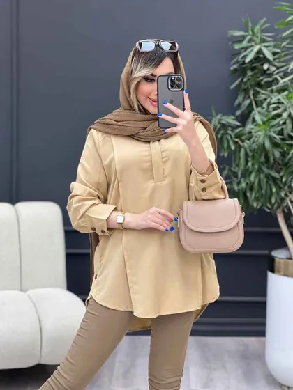 مانتو بغل سه دکمه آستین پیله
