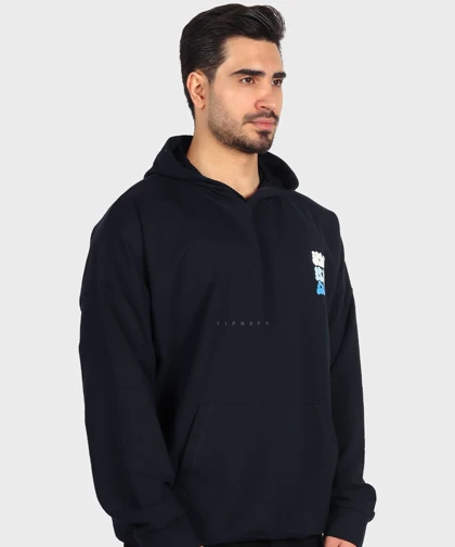 هودی سورمه ای طرحدار فری سایز 1457