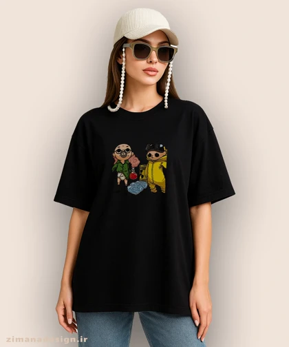 تیشرت لش مردانه و زنانه طرح بریکینگ بد شخصیت والتر وایت و جسی پینکمن کد 886