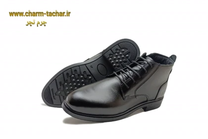 نیم بوت مردانه بندی بغل زیپ‌دار چرم طبیعی