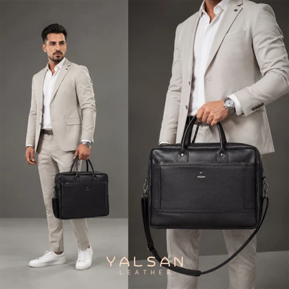 کیف اداری مردانه چرم یلسان مدل نکو کد013-BF