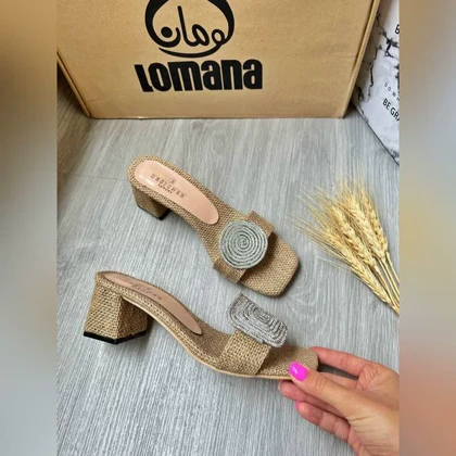 صندل پاشنه کنفی دایره مربعی _ 1478
