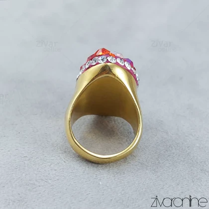 انگشتر سواروسکی با نگین های قرمز 30101