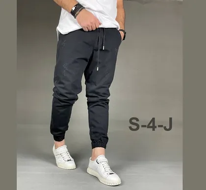 شلوار اسلش جین مشکی مردانه S-4-J