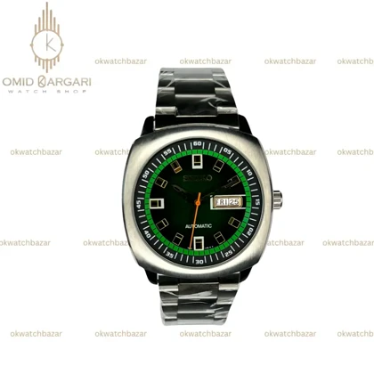 ساعت مچی سیکو مربعی سیلور صفحه سبز Seiko Recraft