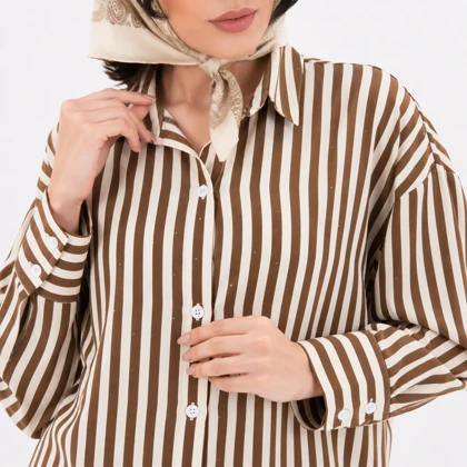 شومیز زنانه نخ کتان نگین‌دار وارداتی کد 360