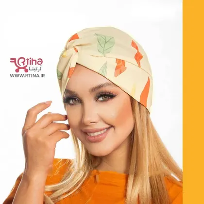 کلاه حجاب پارچه ای توربان مدل گل‌دار