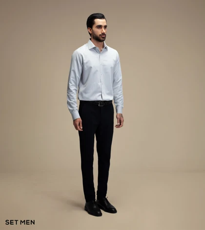 پیراهن مردانه آستین بلند طرح جناغی