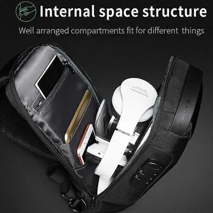 کیف بادی بگ اورجینال بنج مدل BANGE - BG22085 + قفل ضد سرقت