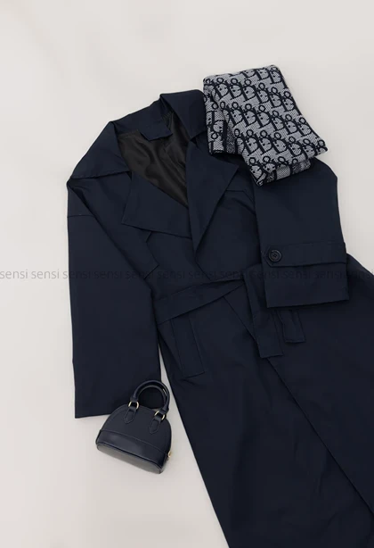 بارانی آستر دارپشت چاک‌دار@@ کد1004287