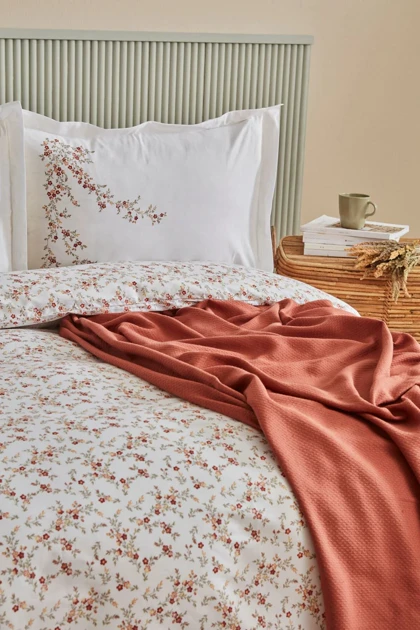 سرویس روتختی دو نفره Karaca Home مدل Mizu پنبه - سفید